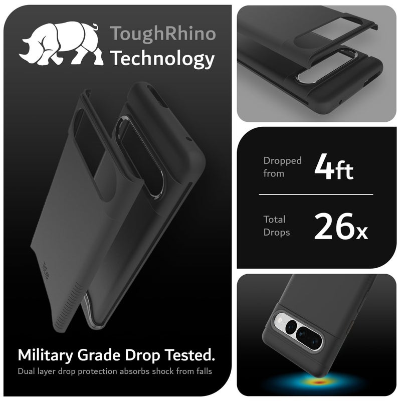 TUDIA Merge [Military Grade] Designed for Google Pixel 7 Pro Case (2022) - Shockproof Slim Dual Layer Heavy Duty Phone Cases for Pixel 7 Pro - Matte Black - Image 3