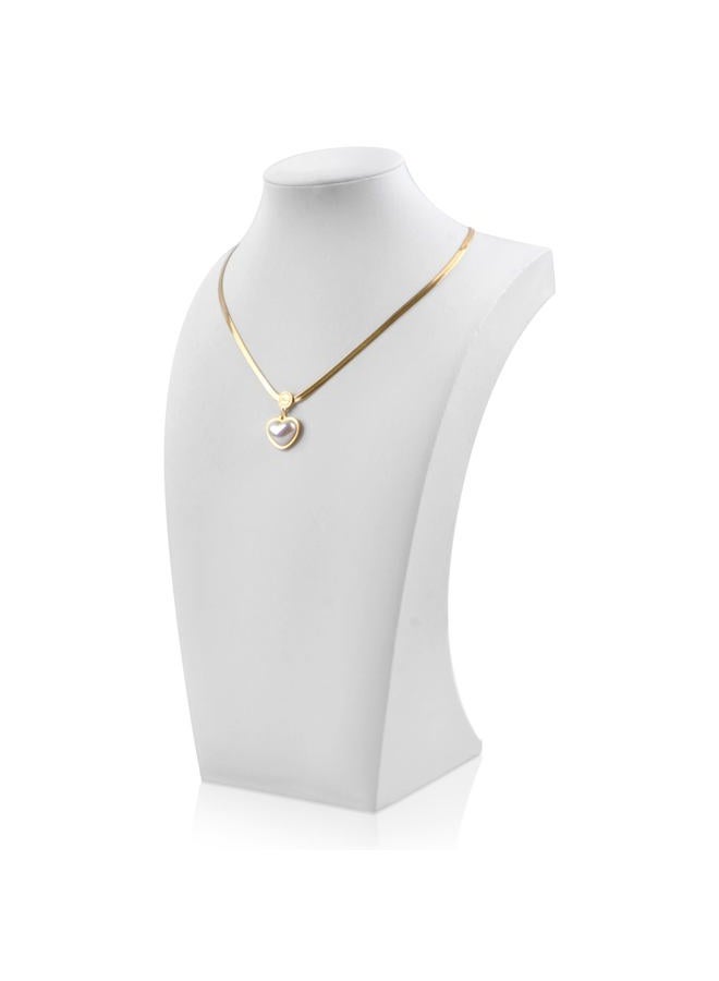 Homeanda White PU Leather Jewelry Jewellery Stand Necklace Pendant Chain Jewelry Bust Display Holder (13.4"x8.2") - Image 1