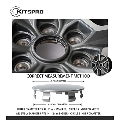 KitsPro أغطية مركز العجلات KitsPro 3.25 بوصة 83 مم لرؤوس العجلات، عبوة من 4 (فضي، خارجي 83 مم، داخلي 75 مم) - Image 3