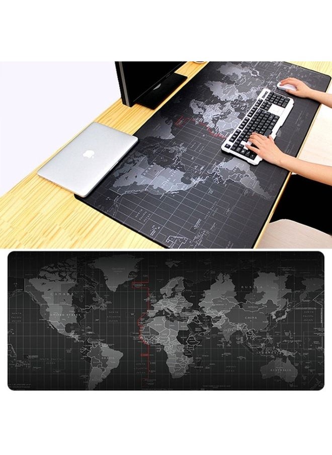 BURAQ Extended Large Anti-Slip World Map Pattern Soft Rubber Smooth Cloth Surface Game Mouse Pad Keyboard Mat, Size: 100 x 50cm  - Image 1