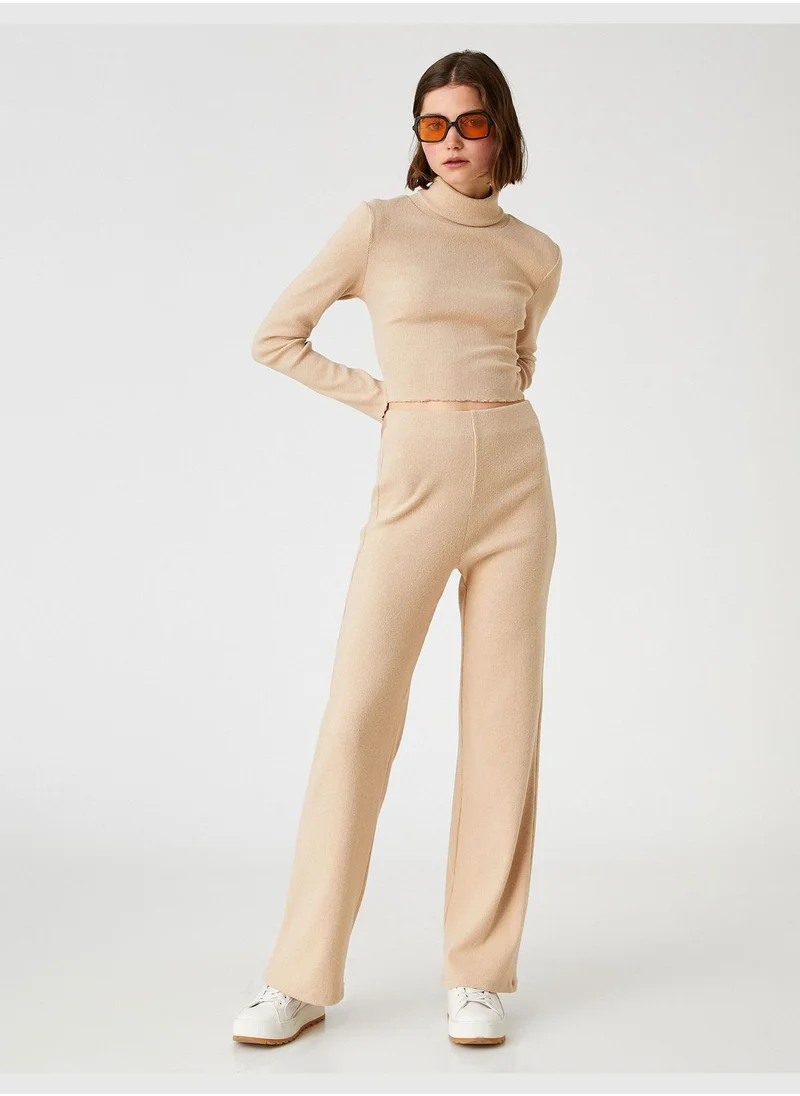 KOTON Woven Flared Trousers High Waist