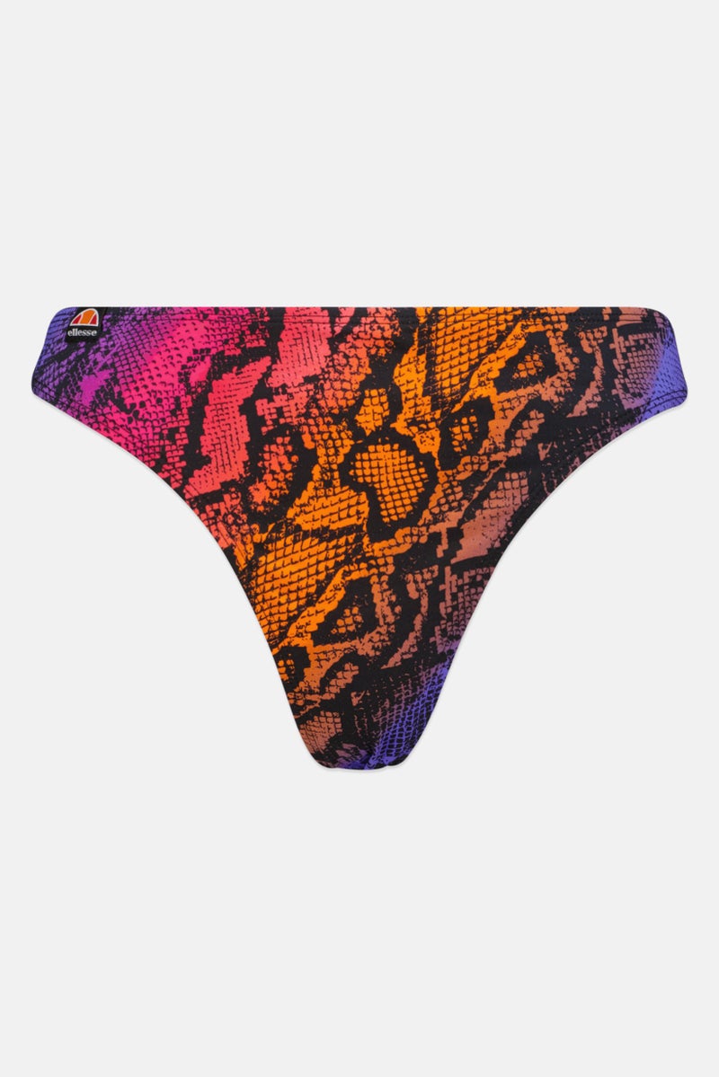 Ellesse Women Snake Skin Pull On Bikini Bottom, Purple  - Image 1