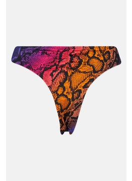 Ellesse Women Snake Skin Pull On Bikini Bottom, Purple  - Image 2