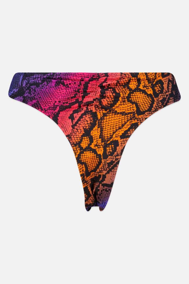 Ellesse Women Snake Skin Pull On Bikini Bottom, Purple  - Image 2
