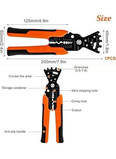 Stodern Stodern 5 in 1 Wire Stripping Pliers Multifunctional Cable Stripper Cutter Crimper Wrench Tool Automatic Wire Stripper Wire Winding Crimping Cutting for Electricians Technicians Home Repairs  - Image 2