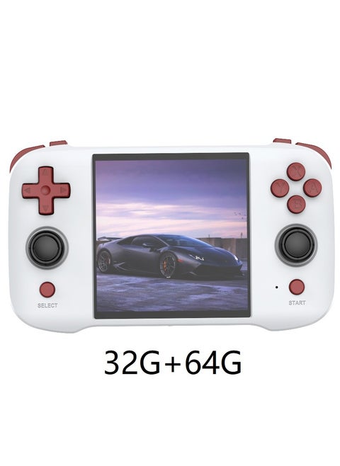R46S Handheld  Gaming Console Linux System with 32G+64G TF Card, Preloaded with 8000+ Games,4-inch 1:1 HD720*720 Screen,FPS 60HZ 4000mAh,wifi bluetooth(White 64G)