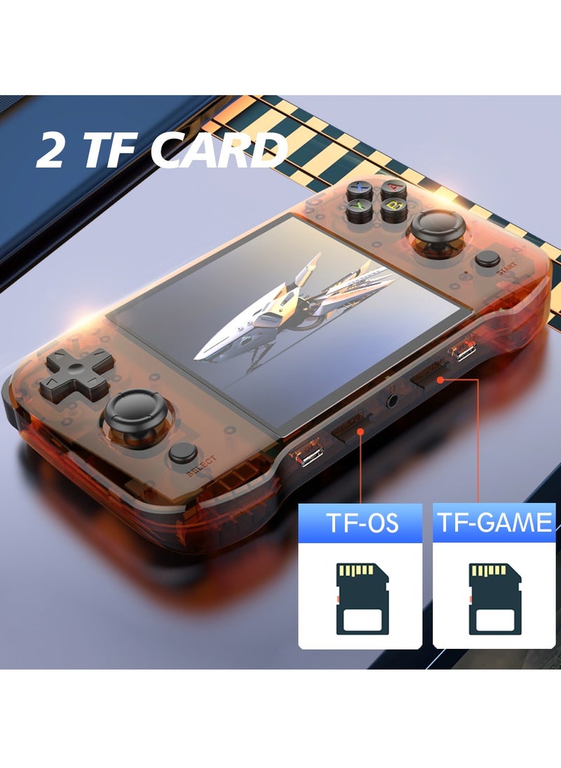 R46S Handheld  Gaming Console Linux System with 32G+64G TF Card, Preloaded with 8000+ Games,4-inch 1:1 HD720*720 Screen,FPS 60HZ 4000mAh,wifi bluetooth(White 64G)