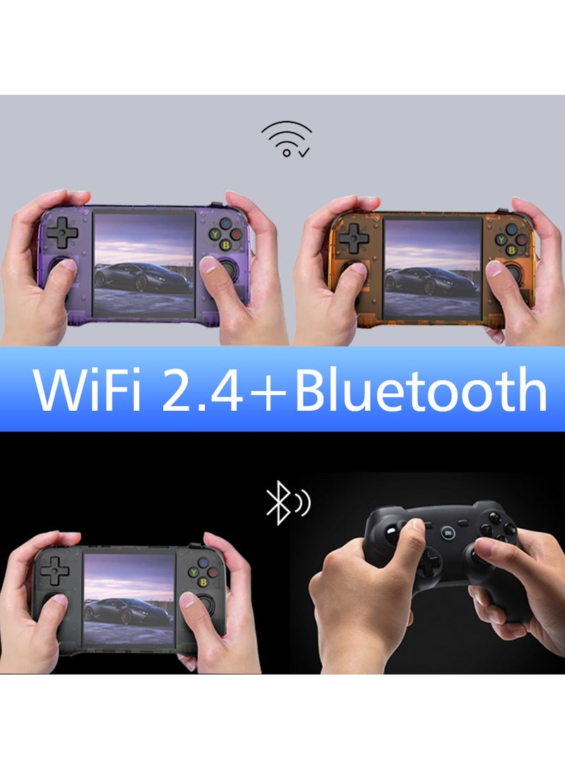 R46S Handheld  Gaming Console Linux System with 32G+64G TF Card, Preloaded with 8000+ Games,4-inch 1:1 HD720*720 Screen,FPS 60HZ 4000mAh,wifi bluetooth(White 64G)