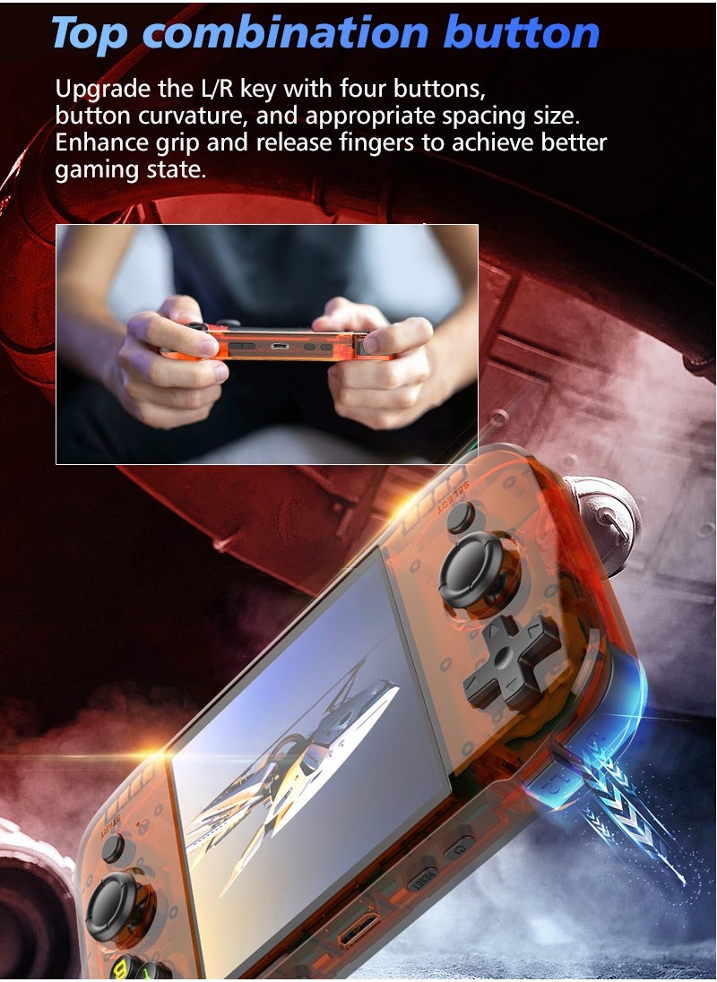 R46S Handheld  Gaming Console Linux System with 32G+64G TF Card, Preloaded with 8000+ Games,4-inch 1:1 HD720*720 Screen,FPS 60HZ 4000mAh,wifi bluetooth(White 64G)