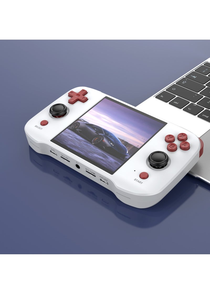 R46S Handheld  Gaming Console Linux System with 32G+64G TF Card, Preloaded with 8000+ Games,4-inch 1:1 HD720*720 Screen,FPS 60HZ 4000mAh,wifi bluetooth(White 64G)
