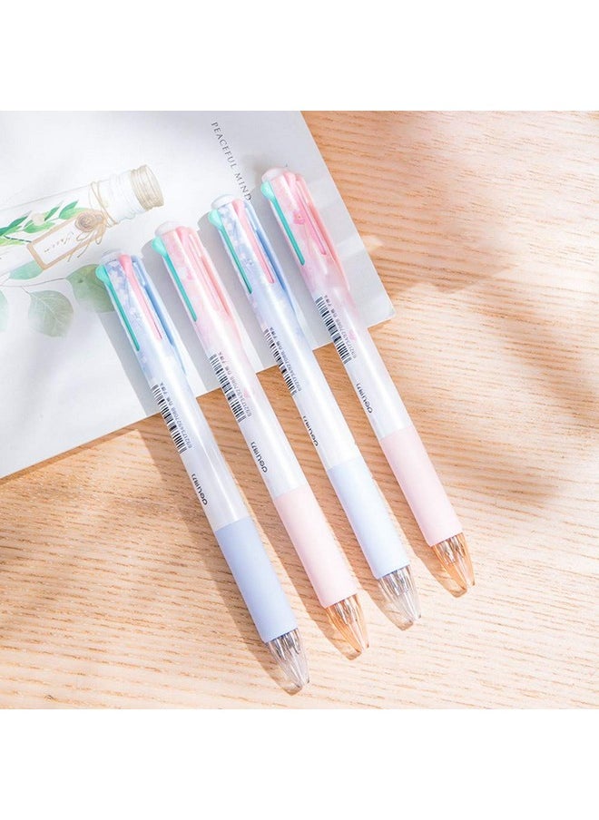 Ipienlee - Cherry Multicolor Ballpoint Pens Set 0.7 Mm Ball Point Pen 4 Color Ink (Black, Blue, Red, Green) In One Retractable Ballpoint Pen (12 Pcs) - Image 1