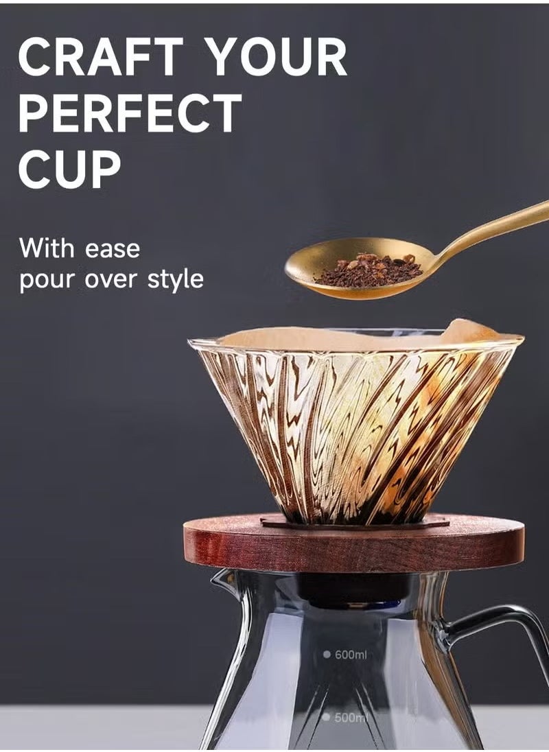 ULHYC - Coffee Filter Set Coffee Filters And Coffee Pots 600ml - Image 1