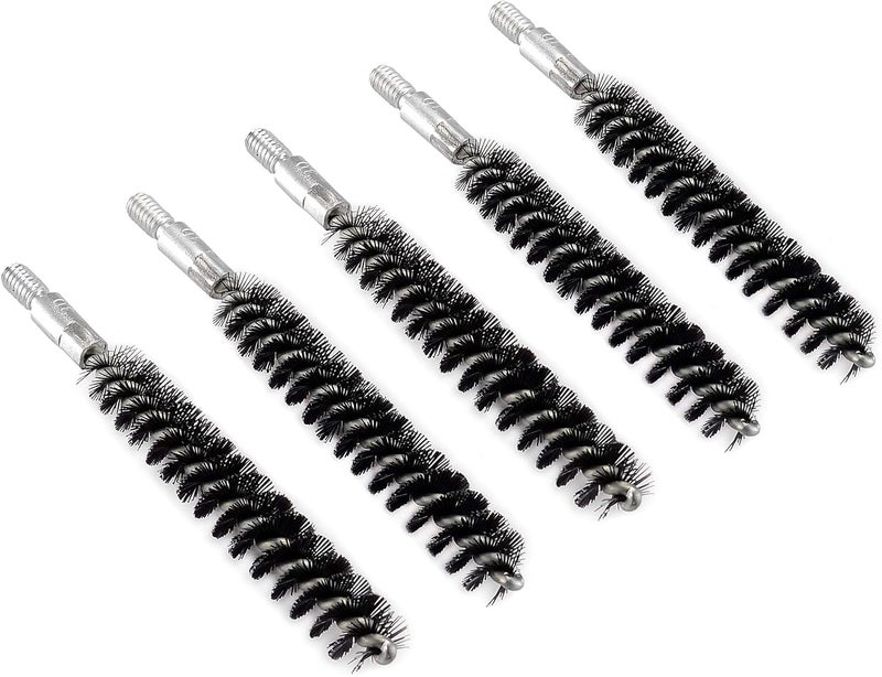 BOOSTEADY 5 Pcs Nylon Bristle Bore Gun Cleaning Brush for Pistol, 50 Professional Square Patches, .260/6.5MM, .17, .22, .357/9MM, .40, .45, .30 Caliber - Image 2