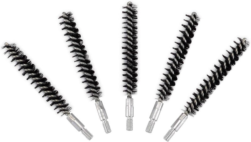 BOOSTEADY 5 Pcs Nylon Bristle Bore Gun Cleaning Brush for Pistol, 50 Professional Square Patches, .260/6.5MM, .17, .22, .357/9MM, .40, .45, .30 Caliber - Image 3