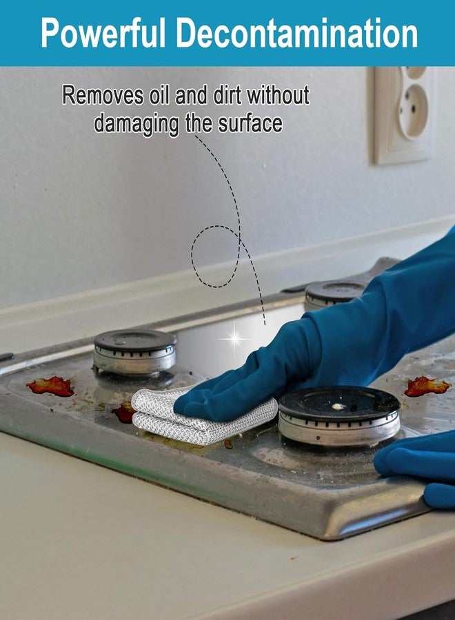 Cleanfly 6 pcs Wire Dishwashing Rag for Wet and Dry,Non-Scratch Wire Dishcloth,Multipurpose Cleaning Pads, Time-Saver Kitchen Wipes Cleaning Cloths - Image 4