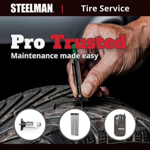 STEELMAN Tire Repair Technician Tool Kit, 5 Inspection Tools Including Valve Core Remover, Tread Depth Gauge, Aid Gauge, and Tire Crayon - Image 4