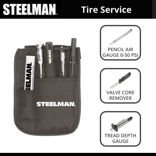 STEELMAN Tire Repair Technician Tool Kit, 5 Inspection Tools Including Valve Core Remover, Tread Depth Gauge, Aid Gauge, and Tire Crayon - Image 5