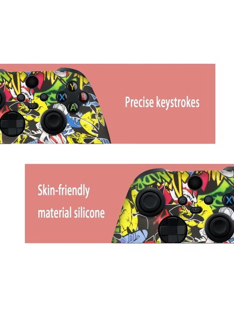 Soft Silicone Protective Case Cover for Xbox Series S/X Controller, Non-Slip No Interference Skin Protector Case Full Protection Cover for Xbox Series S/X Wireless Controller with 2 Thumb Grip Caps - Image 2