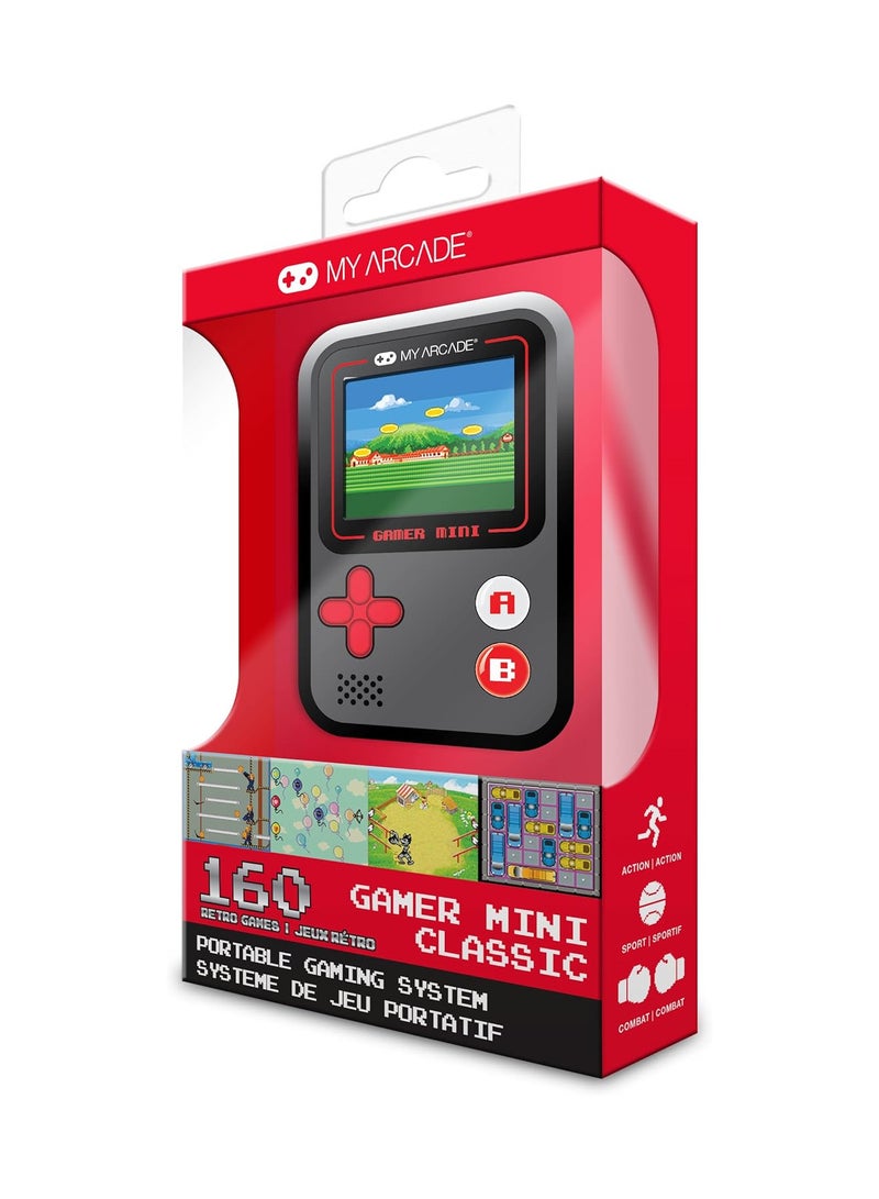 My Arcade Gamer Mini Classic-Red: Miniature Handheld Gaming System Packed with 160 Games, 1.8'' Color Display - Black and Red - Image 2