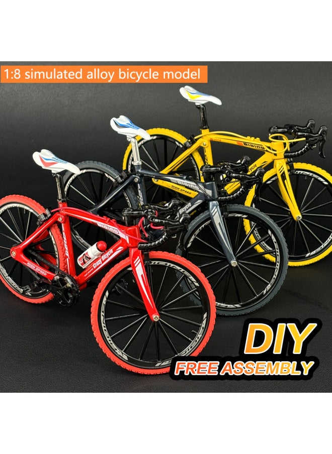 Generic - DIY Assembled Alloy Bicycle Model Special For 1: 8 Simulation Bicycle Disassembly And Assembly Model Ornaments-Color:Diy Assembled Model  Chinese Color Box - Image 1