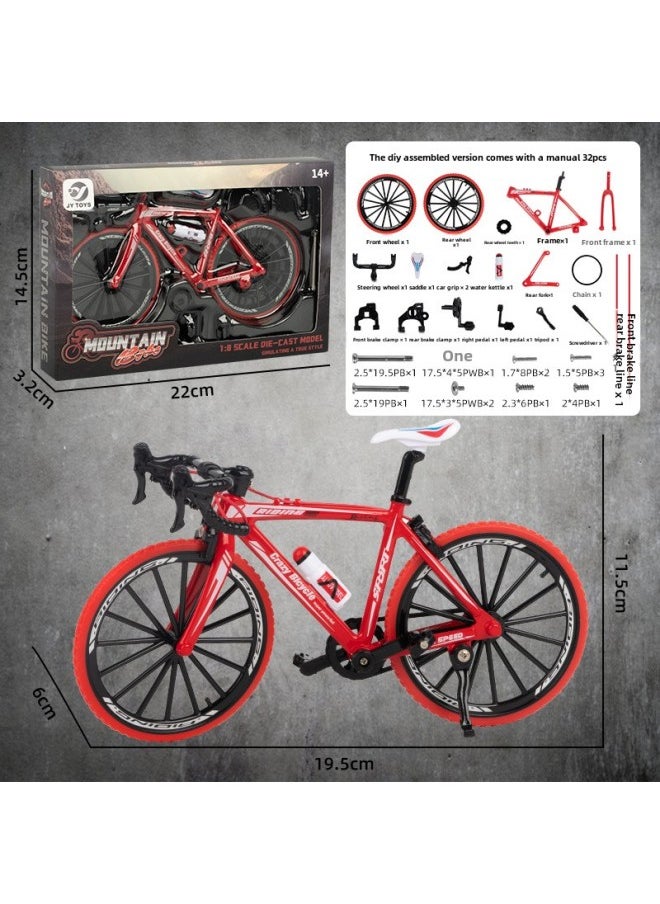 Generic - DIY Assembled Alloy Bicycle Model Special For 1: 8 Simulation Bicycle Disassembly And Assembly Model Ornaments-Color:Diy Assembled Model  Chinese Color Box - Image 1