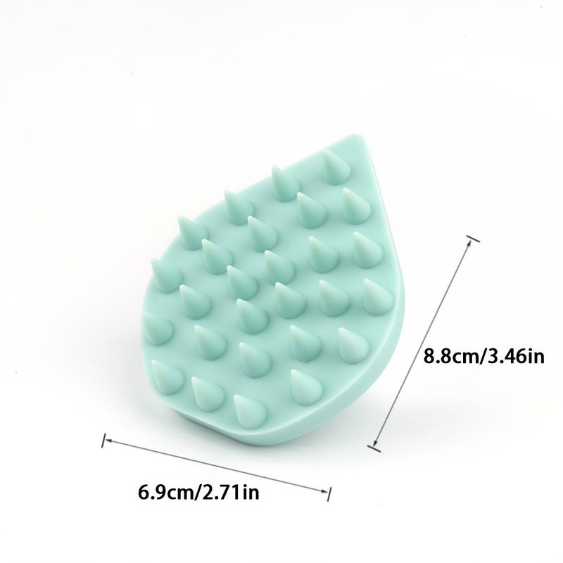 Blue Raindrop Shaped Shampoo Brush Massager For Head Massage Hair Care Dandruff Removal Cleaning Brush Large Bathroom Hair Brush For Women Home Use Manual Hair Detangling Cleansing Massage Tool 1pc - Image 3