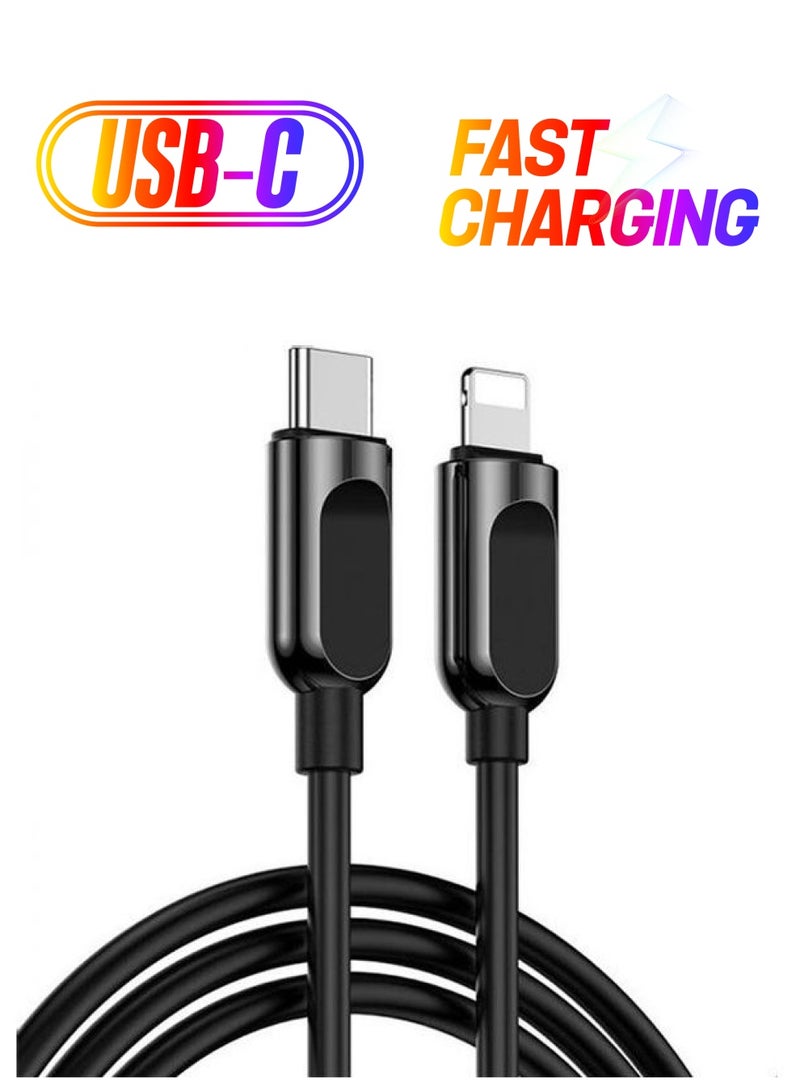 جوي روم كابل شحن S-M412 سريع بتقنية PD للتحويل من Type-C إلى Lightning أسود - Image 1