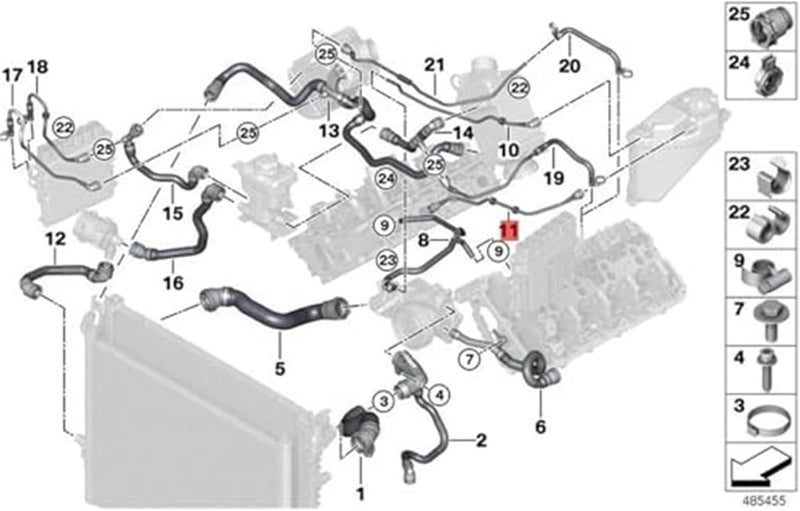 Vuzmode Car Coolant Cooler Pipe for G11 G12 G30 - Image 3