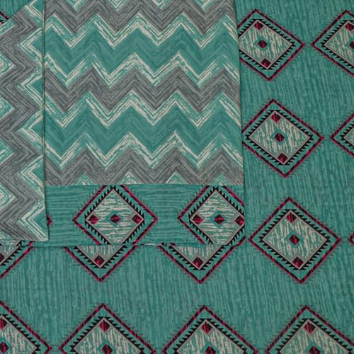 Status Contract Cotton Rich Double Bedsheet with 2 Pillow Covers for Bed Room, Home, Hotel-120 GSM (Green Black) - Image 4