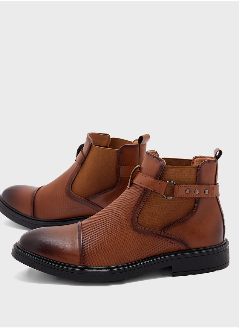Robert Wood Strap Detail Formal Boots  - Image 4