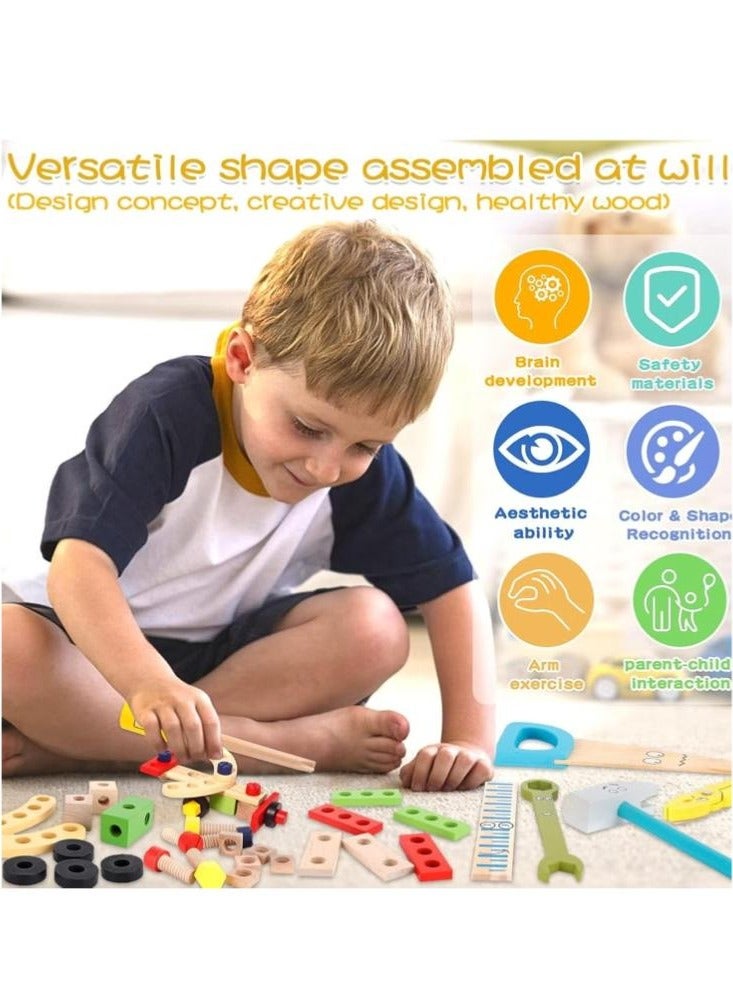 Children's Wooden Toy Tool Box, Wooden Tool, Tool Case Children with Wooden Box, Children's Toy  - Image 3