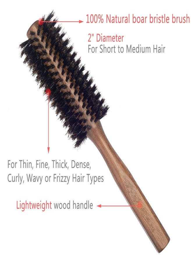 PERFEHAIR Boar Bristle Round Hair Brush for Blow Drying, 2 Inch, for Blowouts, Styling, Volumizing, Curling Short to Medium, Thin, Thick, Straight, Curly, Normal Hair - Image 5