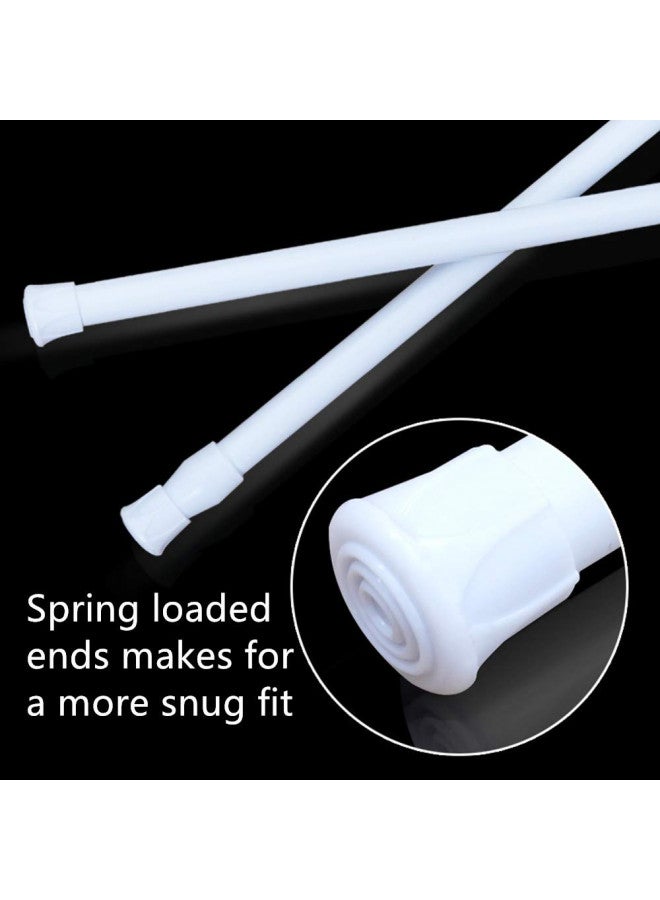 qinsou Cupboard Bars Tension Rods, 6 Pack 11.8-20 Inches Spring Tensions Rods Steel Adjustable Tension Curtain Rod Shower Rod Closet Rod Window Rods White - Image 4