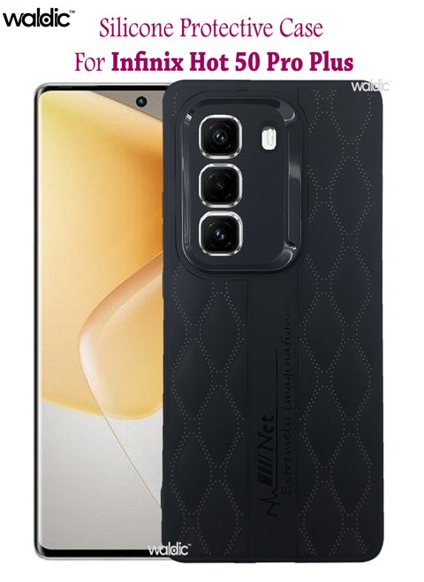 Infinix Hot 50 Pro Plus Premium Case | Premium Silicone Case Cover Designed for Infinix Hot 50 Pro Plus | Infinix Hot 50 Pro Plus Case Camera and Drop Protection Thin Protective Back Cover Case for Infinix Hot 50 Pro Plus - Black