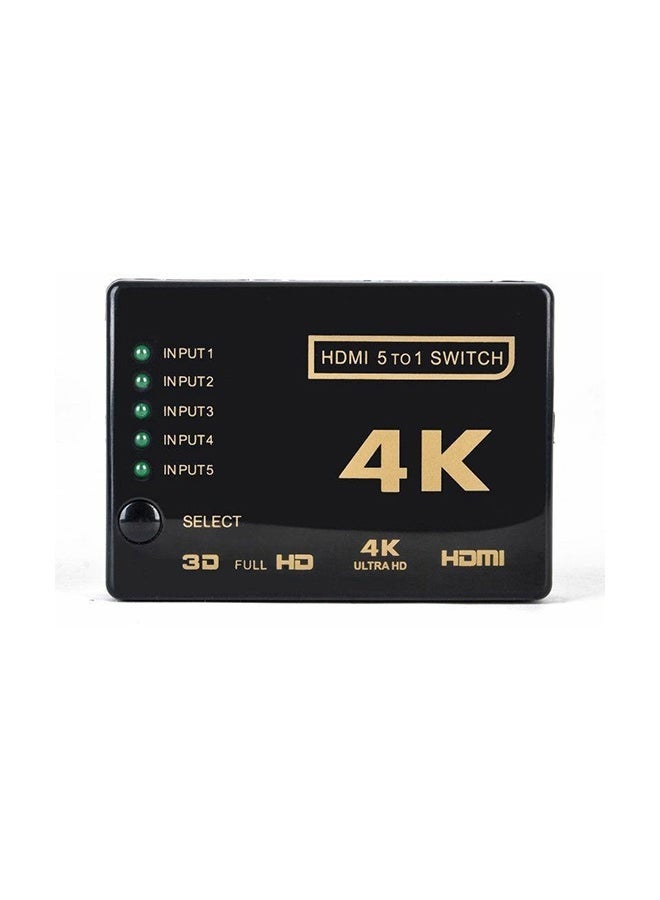 ELTRAZONE 4-Piece HDMI Switcher Splitter Hub Set with 5 Ports and Remote Control – 4K Full HD Multi-Device HDMI Switch for TV, Monitor, Gaming Console, Streaming Device – High-Speed HDMI Hub with IR Receiver – Plug and Play, Black/Silver - Image 2