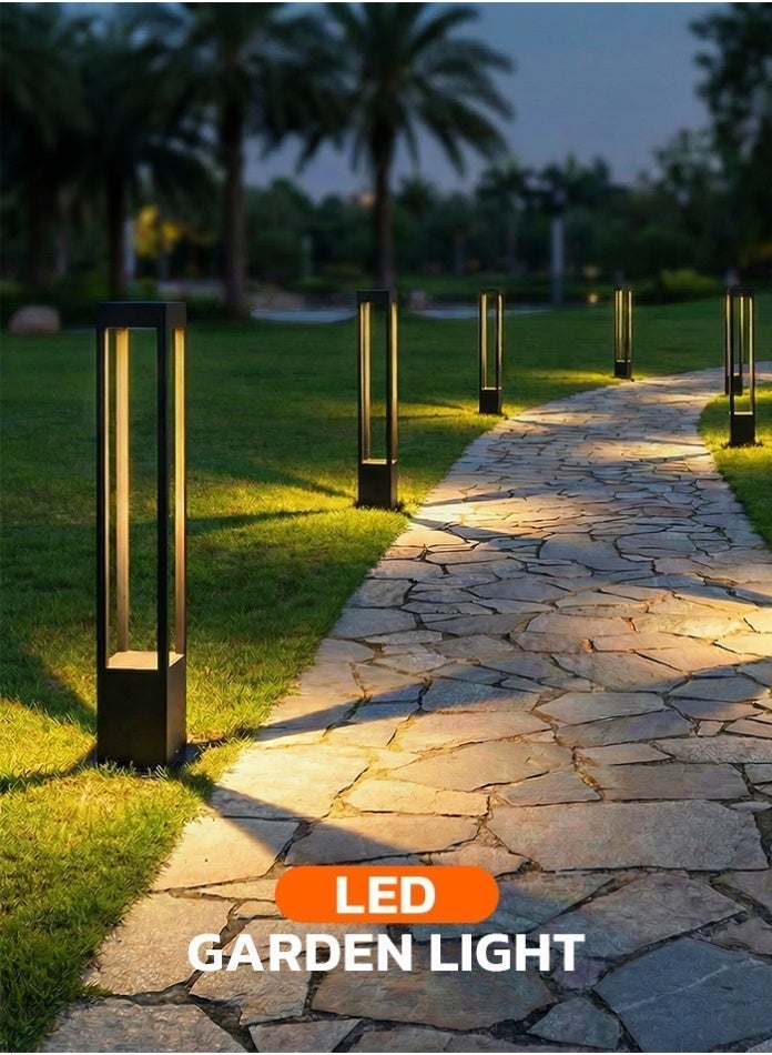 Vmax Premium 4-Pack Outdoor Lighting Combo: 2x 80cm 12W LED Bollard Lights & 2x 20cm Solar Post Cap Lights (3-Color CCT, Waterproof) - Image 2