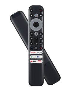 ICS Voice Remote Control Compatible For TCL 8K QLED 4 Series 4k UHD LED Smart Android Televisions with Netflix YouTube Guard Media Prime Video TCL Channel Apps Black  - Image 1