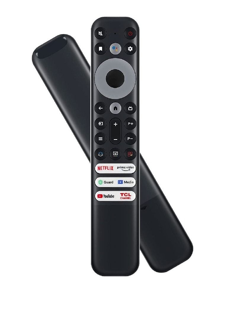ICS - Voice Remote Control Compatible For TCL 8K QLED 4 Series 4k UHD LED Smart Android Televisions with Netflix YouTube Guard Media Prime Video TCL Channel Apps Black - Image 1