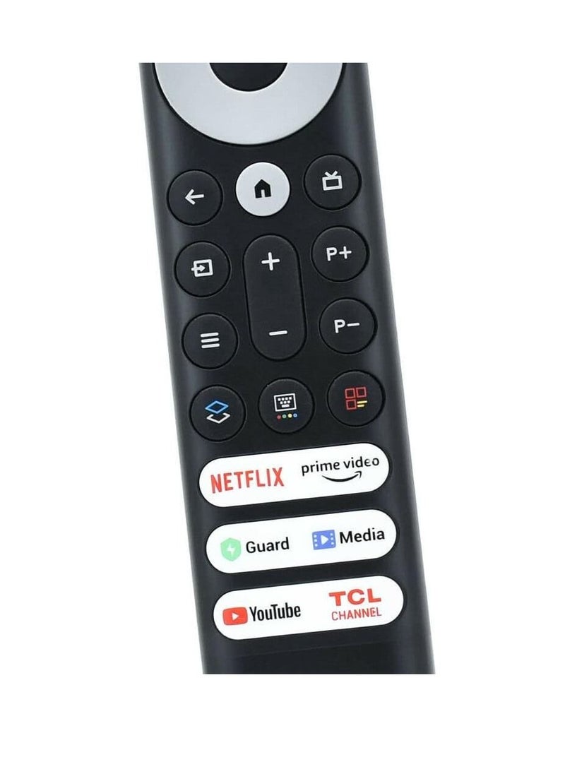 ICS - Voice Remote Control Compatible For TCL 8K QLED 4 Series 4k UHD LED Smart Android Televisions with Netflix YouTube Guard Media Prime Video TCL Channel Apps Black - Image 1
