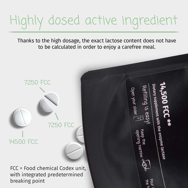 LactoJoy Lactase Tablets Helps with Lactose Intolerance Contains 45 Pcs of ExtraStrength Dose 14500 FCC Lactase Enzyme Tablets 100 Vegan Supports The Lactose Digestion - Image 3