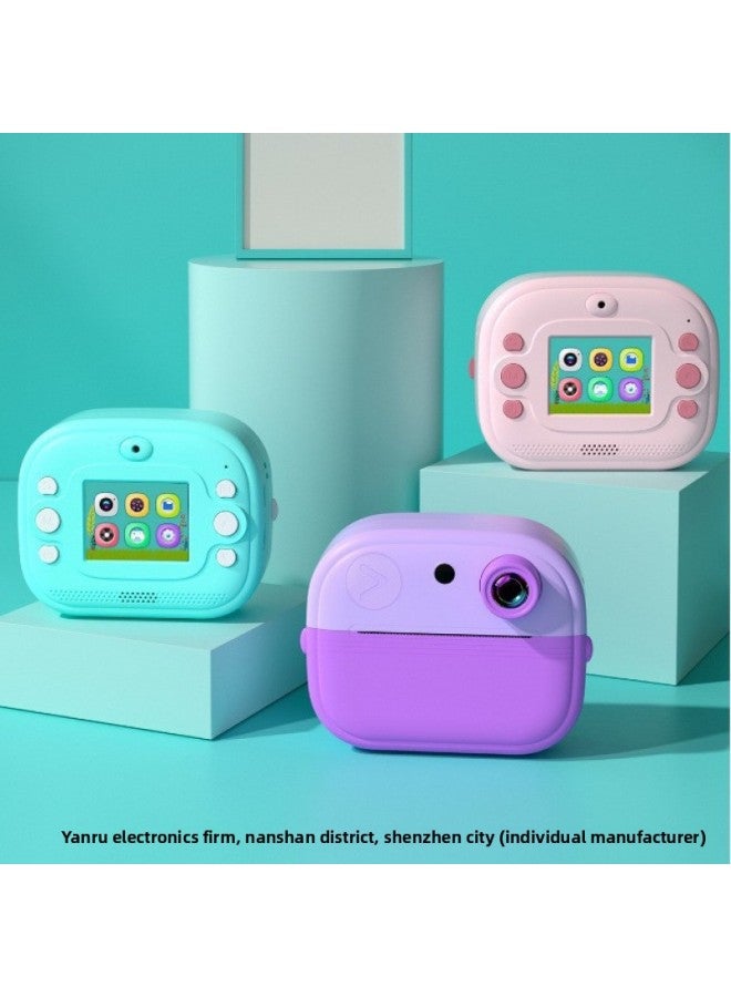 Generic 2024 Private Model Polaroid Print Camera HD Children's Camera Camera Camera Mini Cartoon Camera-Color:Y80 (pink) Little Dinosaur  - Image 5