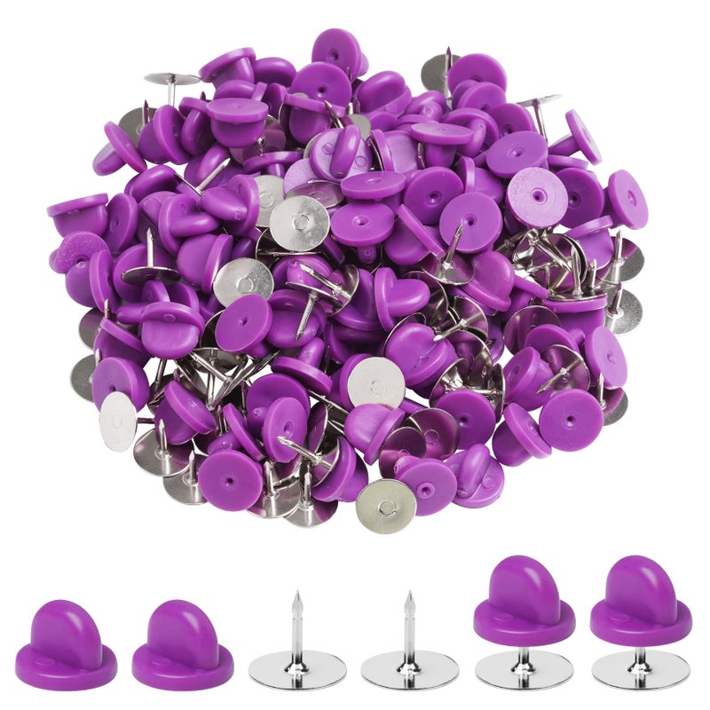 400pcs PVC Rubber Pin Backs Heliltd Butterfly Clutch Pins Tie Tacks Blank Pins for Uniform Badges Backing Holder Clasp Lapel Pin Enamel Pins200 Sets