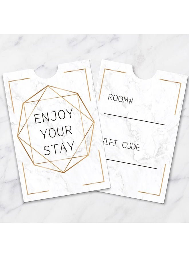 Geyee 500 Pcs Hotel Key Card Envelope Key Card Holder Sleeves Keycard Envelope Sleeve Enjoy Your Stay Key Cover for Hotel, 2.4 x 3.5 Inch (Delicate Style) - Image 1