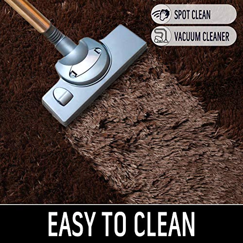 HOMORE Luxury Fluffy Area Rug Modern Shag Rugs for Bedroom Living Room, Super Soft and Comfy Carpet, Cute Carpets for Kids Nursery Girls Home, 3x5 Feet, Brown - Image 5