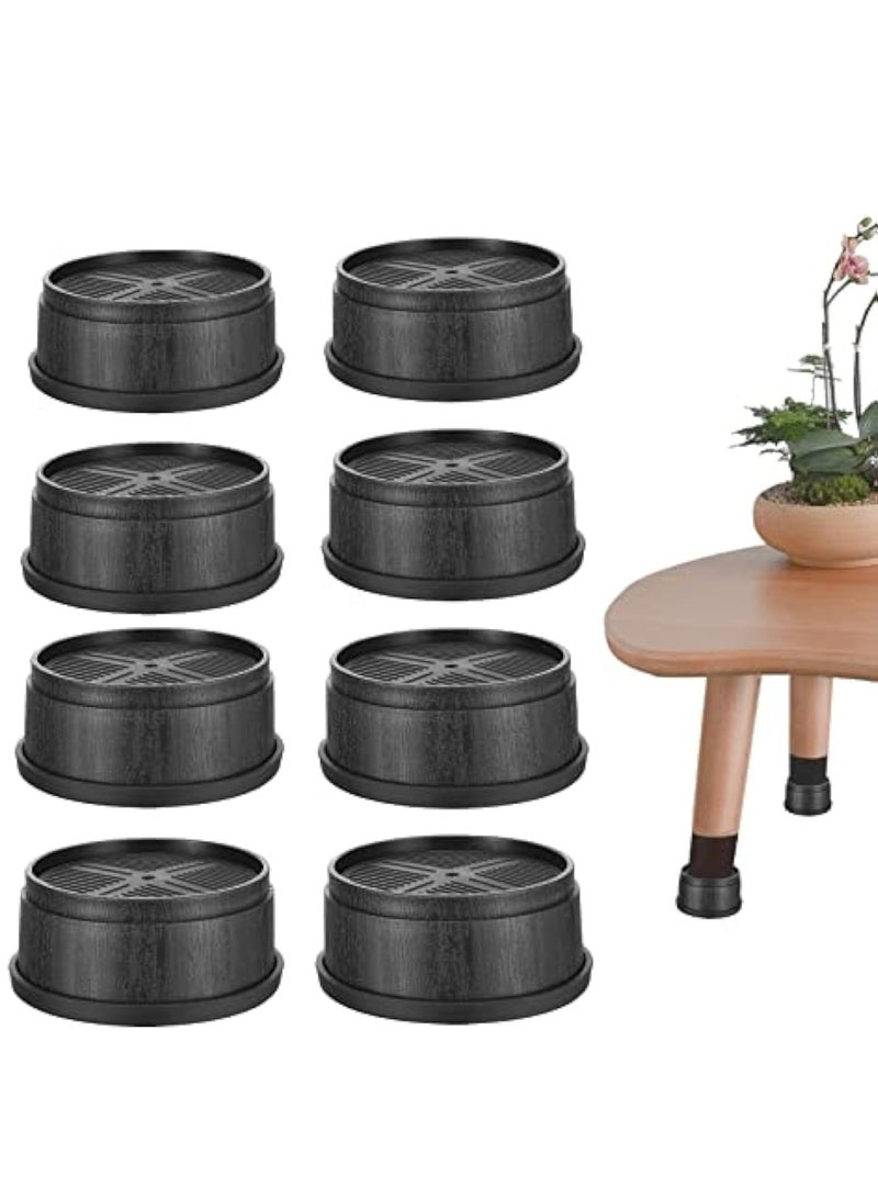 Barakah 8PCS Adjustable Furniture Risers, Heavy Duty Stackable Bed Risers, Bed Lifts with Rubber Pads, 1.5" 3" 4.5" 6" Lift Height Space, Furniture Lift Pads for Bed Furniture Frame, Couch, Sofa, Bookshelf - Image 1