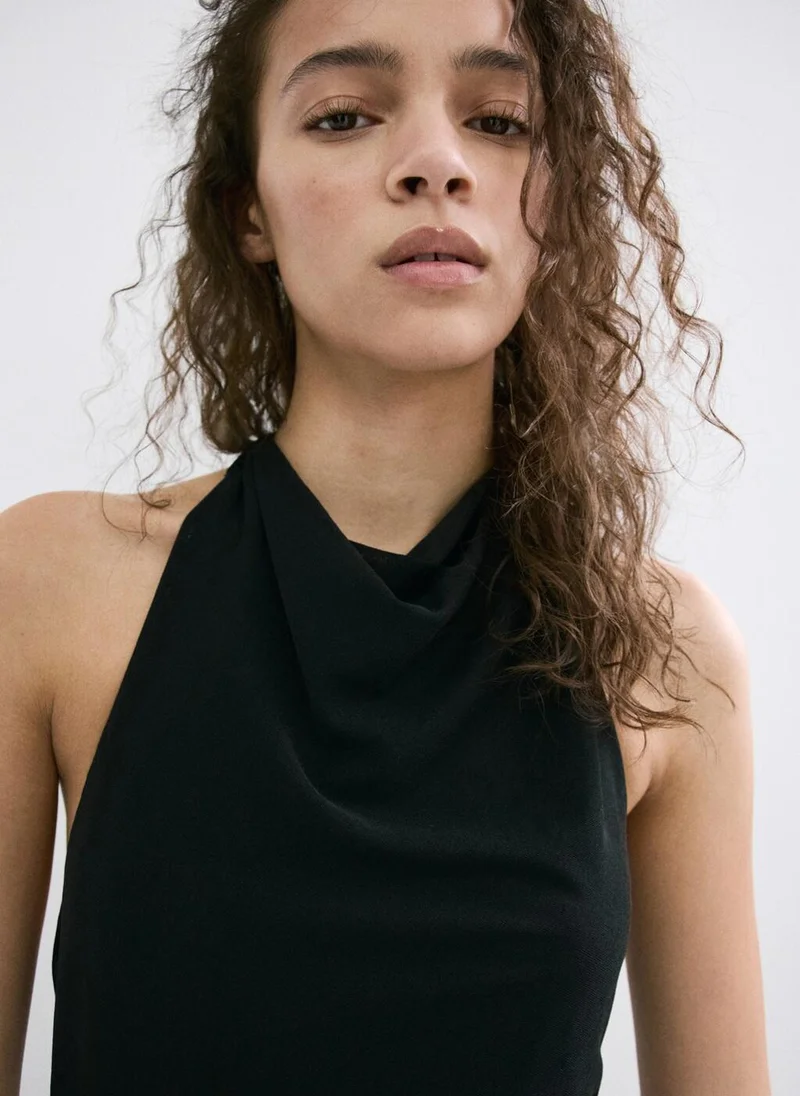 Mango black Halter Tie Dress for Women | Best Price UAE