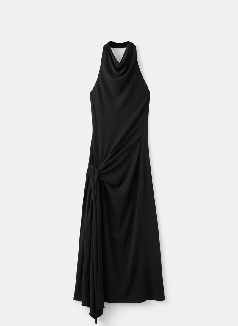 Mango black Halter Tie Dress for Women | Best Price UAE
