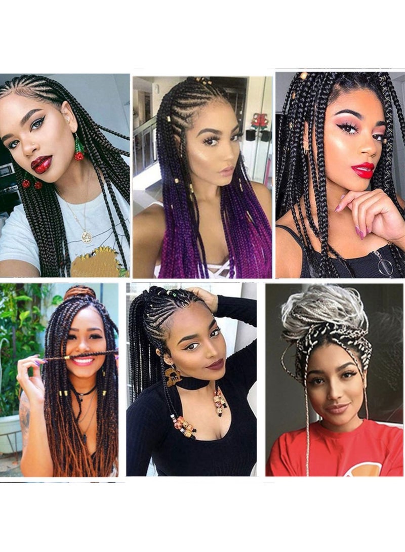 مجموعة وصلات شعر مضفرة مكونة من 3 قطع من شعر مستعار  أفريقي - Image 4