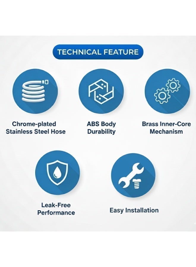 Bold Nero No Leak Shattaf Handheld Bidet Sprayer for Toilet – Ergonomic Trigger, Adjustable Water Pressure, Easy DIY Install, Bathroom Hygiene Spray for Home, Eco Friendly, Black - Image 4