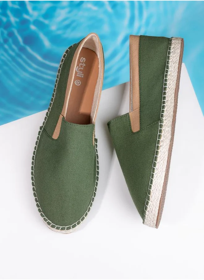 ستايلي Canvas Slip On Espadrilles